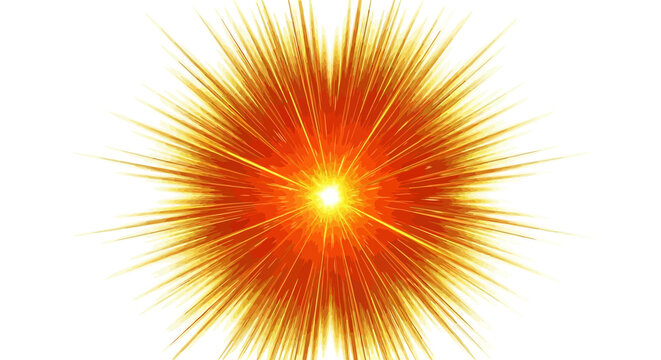 Brilliant solar flare with radiating golden and orange light beams