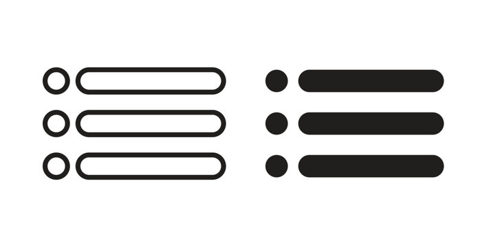 Menu icon design line and solid vector pack on white background