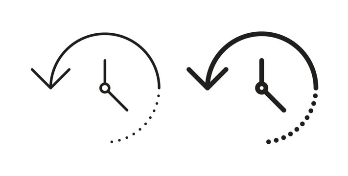 Past time icon design line and solid vector pack on white background