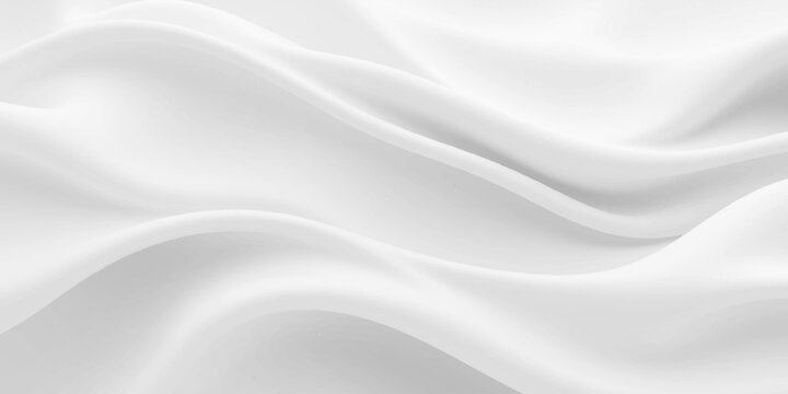 Elegant white silk and satin fabric background featuring soft flowing waves and a smooth luxury textile texture for wedding fashion design backdrop