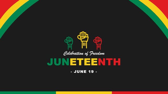 Juneteenth celebration of freedom with raised fists