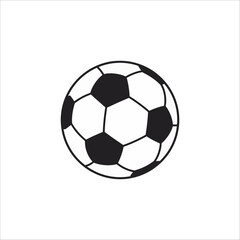 Fototapeta premium Soccer ball isolated on a white background in a simple vector illustration style
