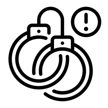 handcuffs line icon