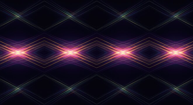 Abstract seamless looping pattern showing dynamic waves of light and dark geometry, creating an endless visualization of sound or motion, smooth, pattern, abstract