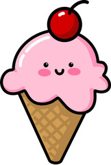 귀여운 체리 아이스크림콘 © CHOI