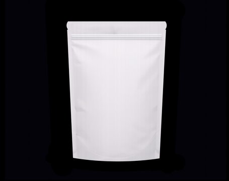 white plastic packaging bag illustration, a plastic food packaging bag mockup