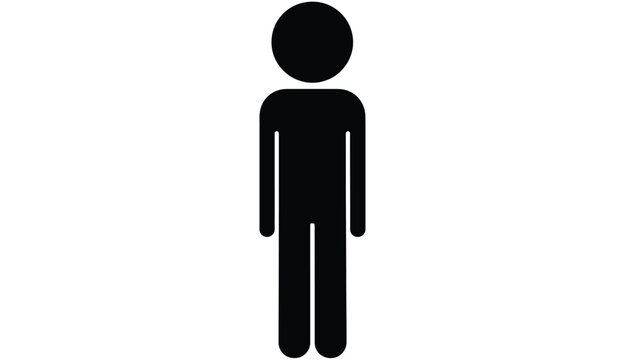 Simple black male human figure vector illustration for user interface or universal symbol design