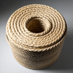 Obraz premium Coiled Rope Basket with Lid.