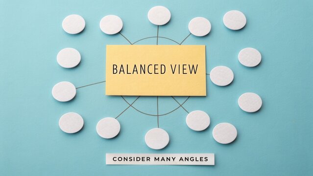 A diagram of paper circles representing a balanced view