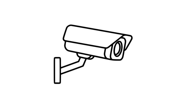&ldquo;Editable CCTV camera vector icon in line style for surveillance, monitoring, and security technology design&rdquo;
