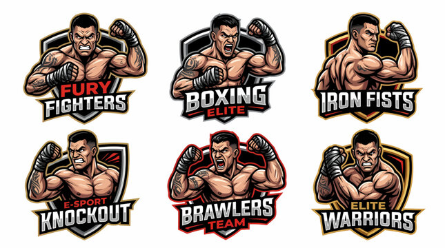 Mascot Logos: Boxing Fighters, Warriors, Brawlers