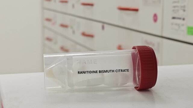 RANITIDINE BISMUTH CITRATE tablets used to treat peptic ulcer disease and helicobacter pylori infection a gastroprotective agent in plastic box