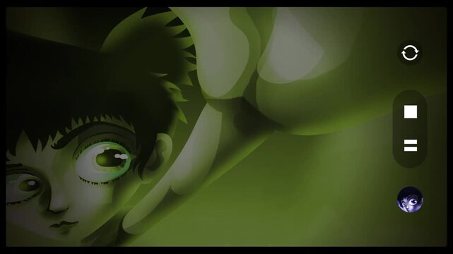 woman dancing frenetically at electronic music rave with vibrant colorful lights