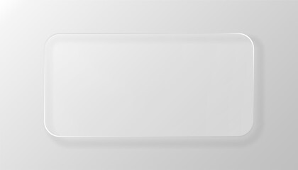 Obraz na płótnie Canvas Liquid glassmorphism rectangle border with shadow on light gray background. Vector illustration