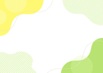 ゴールデンウィークや初夏のおしゃれな背景、新緑カラーの幾何学模様のフレーム © GRACE