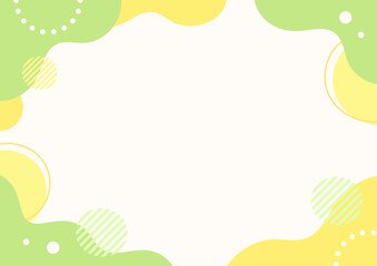 ゴールデンウィークや初夏のイメージの背景、新緑カラーの幾何学模様のフレーム © GRACE