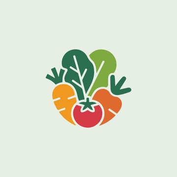 vector illustration of tomato carrot lattuce 