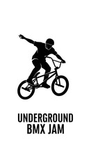 Obraz premium Silhouette Of A BMX Rider Performing An Aerial Stunt During An Underground Jam Session