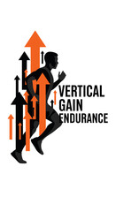 Fototapeta premium Silhouette Of Athlete Achieving Vertical Gain, Endurance, Showing Movement, And Progress