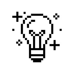 Fototapeta premium Pixel Art Creative Idea Lightbulb
