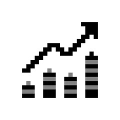 Fototapeta premium Pixel Art Financial Progress Graph