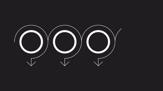 Business plan infographic 4 steps template animation. Business plan infographic with downwardpointing circular graphics for strategic planning. Perfect for business presentations and reports.