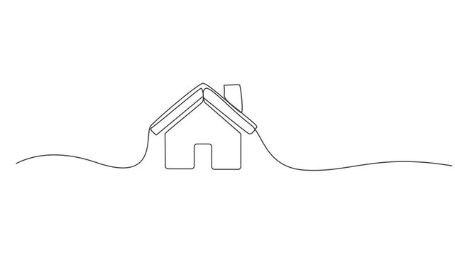 house icon on white background,Home icon Continuous One Line art Drawing animation