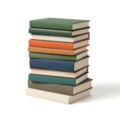 Fototapeta premium A stack of colorful books with different colored covers