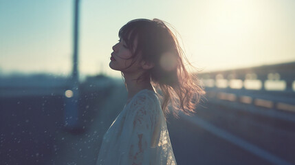 Obraz premium エモーショナルな女性の横顔