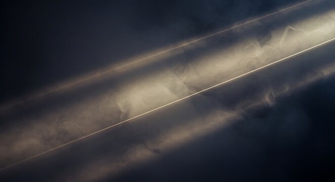 A close-up view of contrails in a cloudy sky