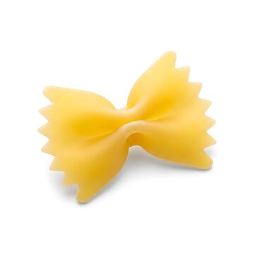 A single piece of farfalle pasta