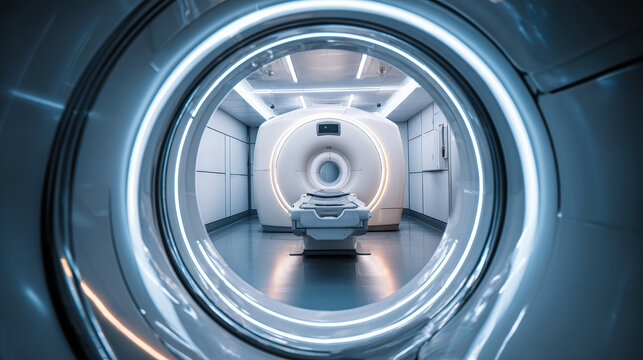 Medical scanner mri machine hospital imaging diagnostic equipment radiology room healthcare technology modern clinic medical exam room futuristic