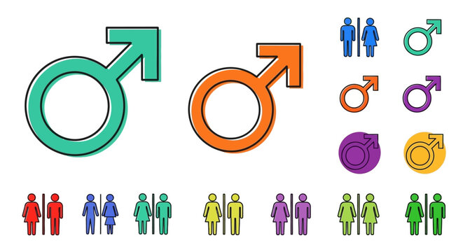 LGBTQ Community Symbols and People Icons.