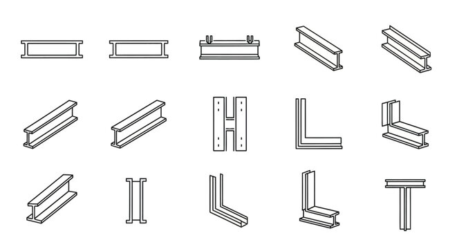 Various metal profiles and sections.