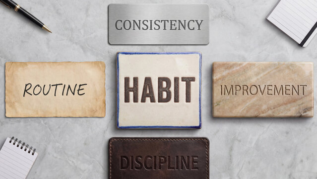 Habit formation concept representing daily routine consistency discipline and continuous improvement for personal development behavioral change productivity growth