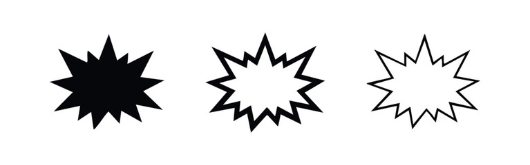 Fototapeta premium Cartoon Explosion Burst or Comic Bang Effect Icons Set.