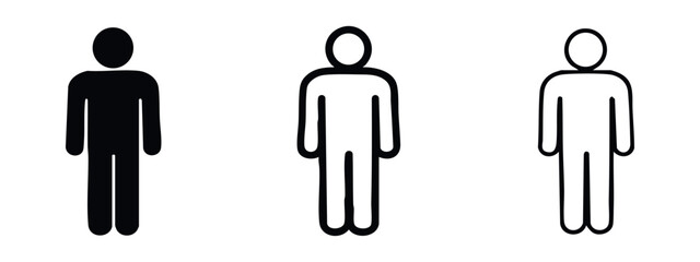 Fototapeta premium Simple Man Icon Set. Male Person Symbol for User, Gender, and General Human Representation.