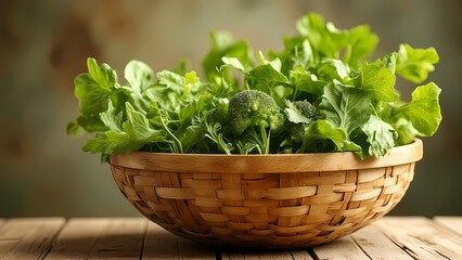 Fototapeta premium Fresh organic herbs like basil and parsley grow in a garden pot and bowl, providing healthy green leaves and leafy vegetable ingredients for cooking a fresh salad