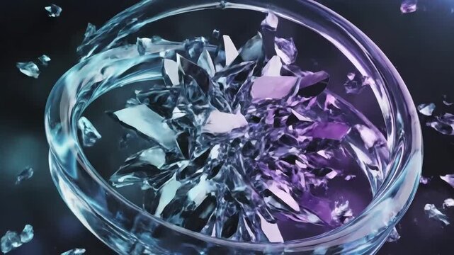 Graphic Resources Dynamic glass gradient animation in cyan and violet tones on a dark background. Elegant abstract motion design with modern, futuristic vibe for branding or UI visuals scene 2