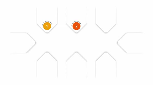 animated video of business infographics white and grey pentagon shape with multi color label 8 steps  for workflow, presentation, 4k animation