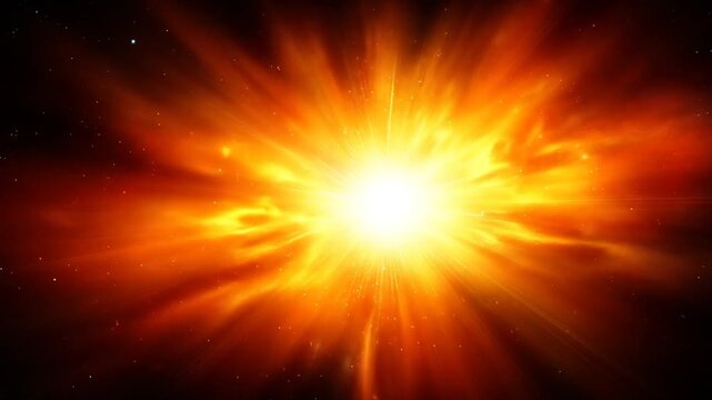 Abstract illustration of bright explosive energy burst against dark space