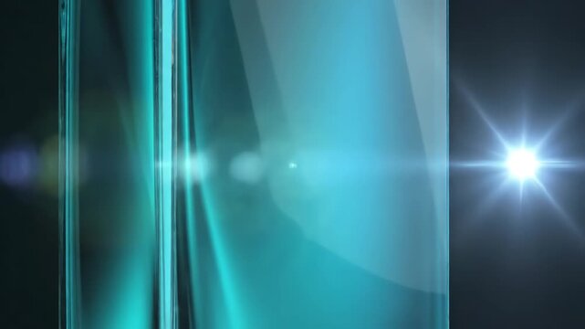 Business Teal and cyan vertical glass gradient with smooth transitions on black. Elegant abstract motion for video editing, social media, or modern product displays. Works beautifully in advertising