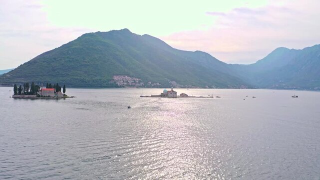 Church of Our Lady of the Rock near Perast city, Boka Bay Adriatic Sea, Montenegro