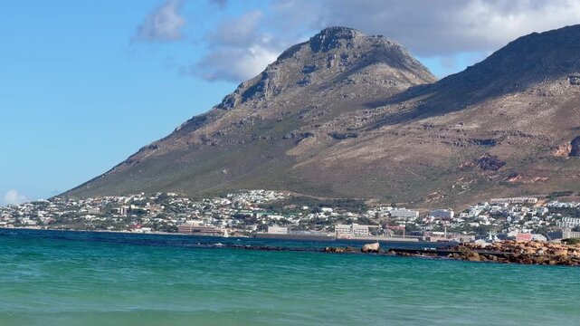 Simonstown as viewed from across the sea, Glencairn Beach.