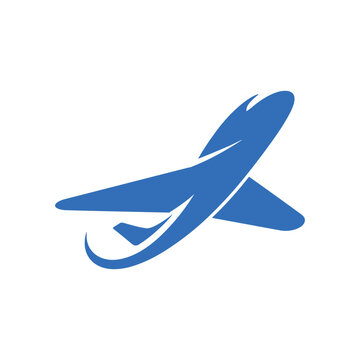 Blue airplane logo