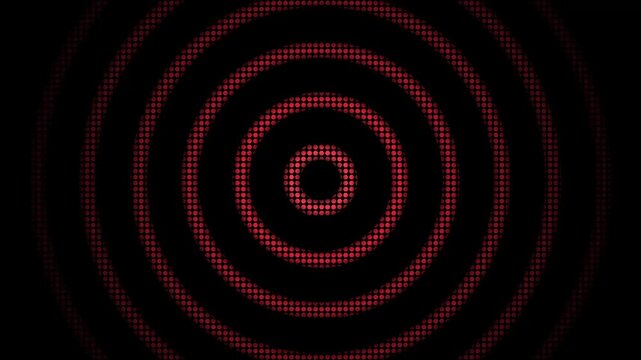 Concentric halftone circle pattern abstract background animation, Concentric circular halftone forming rings, minimalist abstract graphic animated