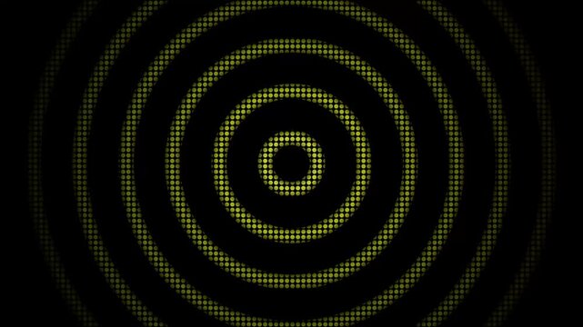 Concentric halftone circle pattern abstract background animation, Concentric circular halftone forming rings, minimalist abstract graphic animated