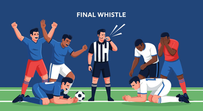 Soccer Match's Emotional Rollercoaster: Victory Celebrations And Defeat Agony On Display