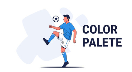 Fototapeta premium Soccer Player in Action with a Vibrant Color Palette in Modern Style