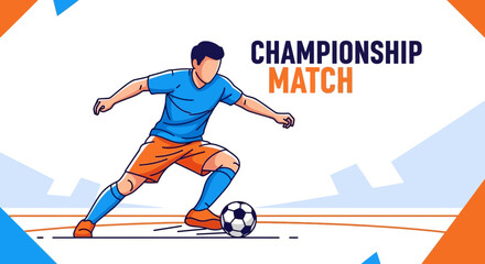 Fototapeta premium Soccer Player in Championship Match Illustrated in Vivid Colors Ready To Compete